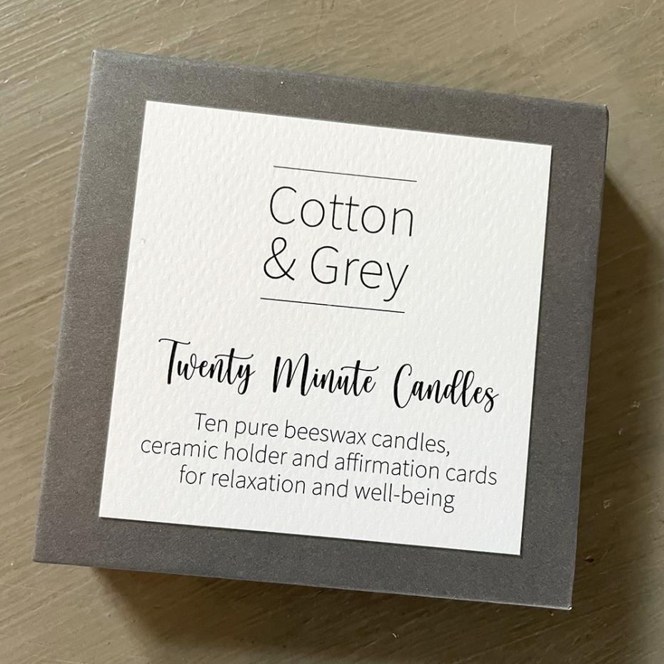 Cotton & Grey - Twenty Minute Candles Box Front